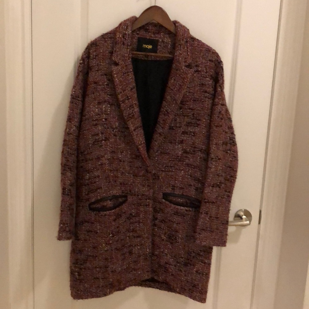 Maje tweed coat jacket size 40